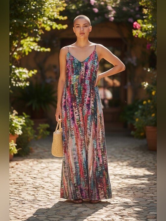 Nicole Miller New York Dresses & Skirts - NEW! Nicole Miller New York Satin Watercolor Multicolor Maxi Dress Size Small